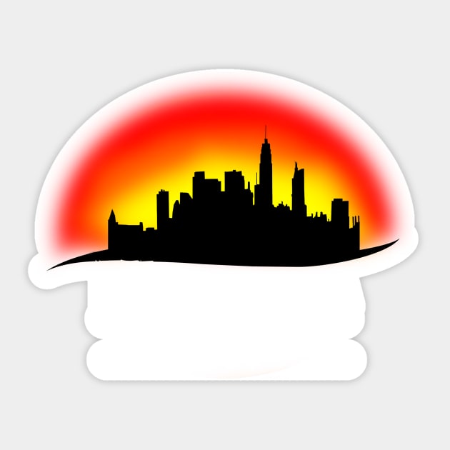 Philadelphia Sunset Sticker by dejava
